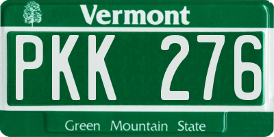 VT license plate PKK276