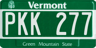 VT license plate PKK277