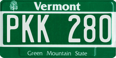 VT license plate PKK280