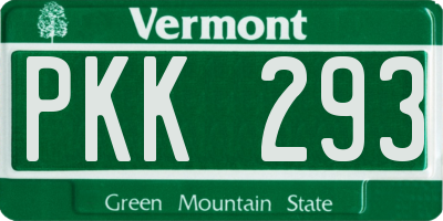 VT license plate PKK293