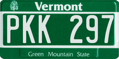 VT license plate PKK297
