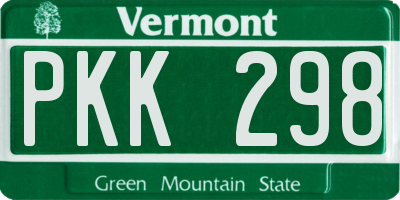 VT license plate PKK298