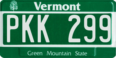 VT license plate PKK299