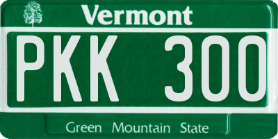 VT license plate PKK300
