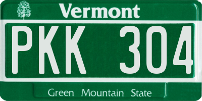 VT license plate PKK304
