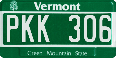 VT license plate PKK306