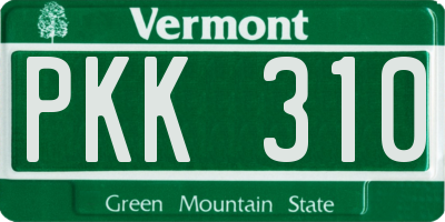 VT license plate PKK310