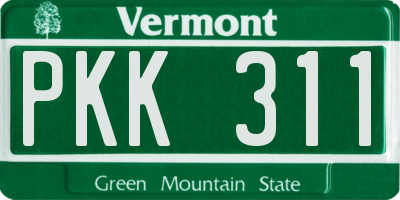 VT license plate PKK311