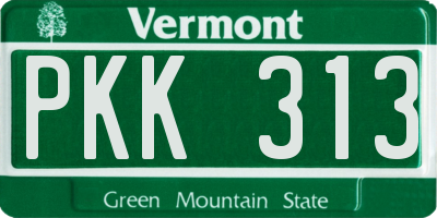 VT license plate PKK313