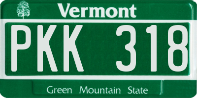 VT license plate PKK318