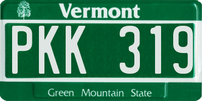 VT license plate PKK319