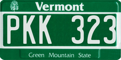 VT license plate PKK323