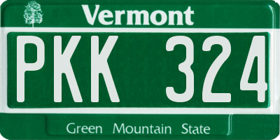 VT license plate PKK324