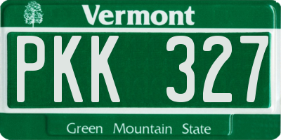 VT license plate PKK327