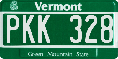 VT license plate PKK328