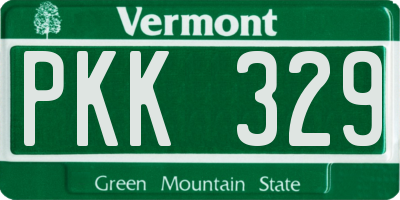 VT license plate PKK329