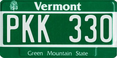 VT license plate PKK330