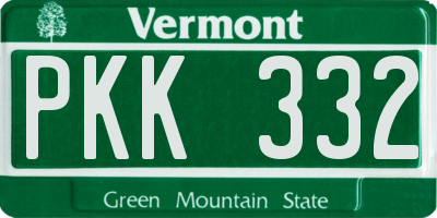 VT license plate PKK332
