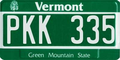 VT license plate PKK335