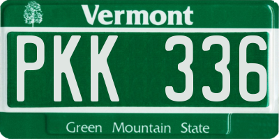 VT license plate PKK336