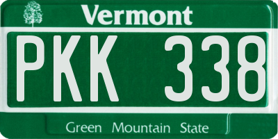 VT license plate PKK338