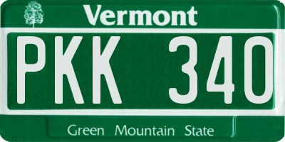 VT license plate PKK340