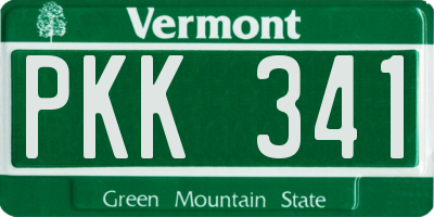 VT license plate PKK341
