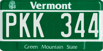 VT license plate PKK344