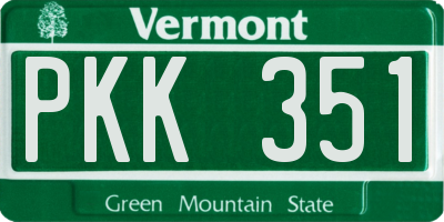 VT license plate PKK351