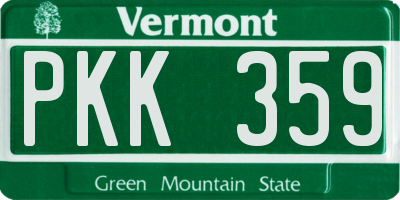 VT license plate PKK359
