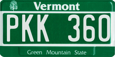 VT license plate PKK360