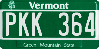 VT license plate PKK364