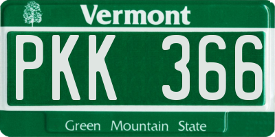 VT license plate PKK366