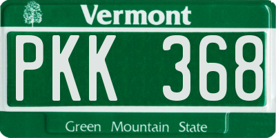 VT license plate PKK368