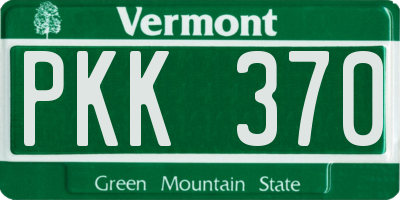 VT license plate PKK370