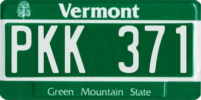 VT license plate PKK371