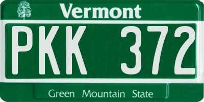 VT license plate PKK372