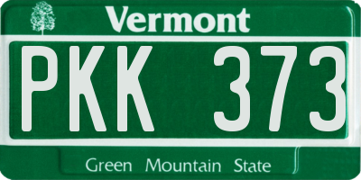 VT license plate PKK373