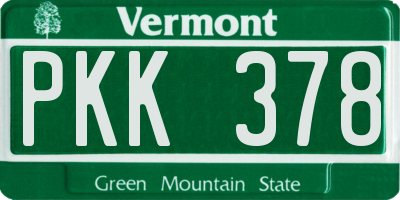 VT license plate PKK378