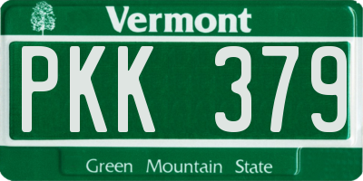 VT license plate PKK379