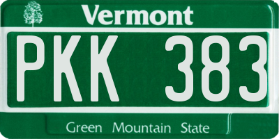 VT license plate PKK383