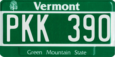 VT license plate PKK390