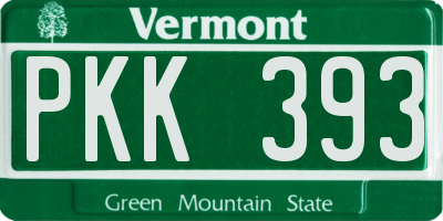 VT license plate PKK393