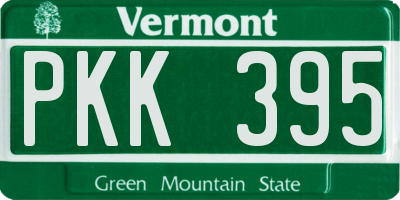 VT license plate PKK395