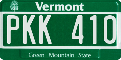 VT license plate PKK410