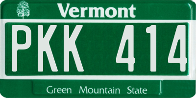 VT license plate PKK414