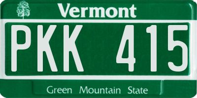 VT license plate PKK415