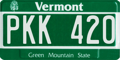 VT license plate PKK420