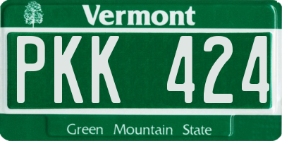 VT license plate PKK424