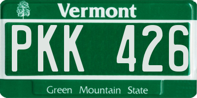 VT license plate PKK426